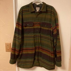 Mens L.L. Bean fleece lined flannel shirt jacket size L-Tall
